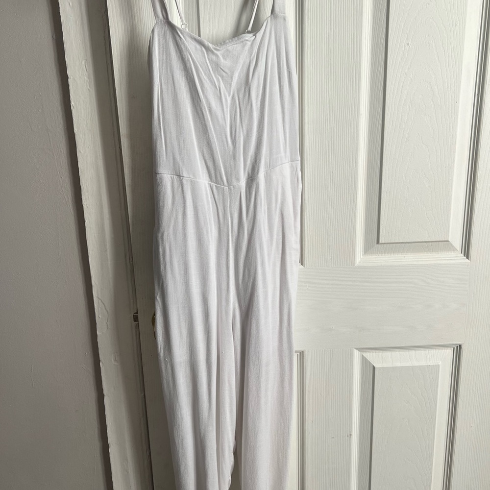 Francesca's white jumpsuit